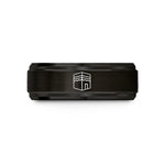 couples matching ring set – black tungsten kaaba silhouette wedding band