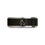 engraved tungsten rings – black & gray tungsten mule wedding band