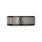comfort fit wedding bands – black & grey tungsten mule wedding band
