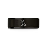 custom mens wedding bands – black tungsten mule wedding band