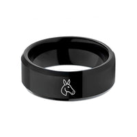 tungsten bands for couples – black tungsten mule wedding band