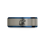 men's set wedding – black & blue & gray tungsten rat wedding band