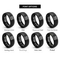 font options for inside engraving on black menu book rings