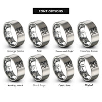 font options for inside engraving on silver mercator projection rings