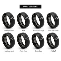 font options for inside engraving on black mercury alchemical rings
