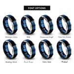 font options for inside engraving on blue & grey mercury rings