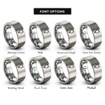 font options for inside engraving on gray mercury rings