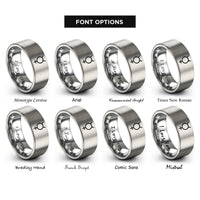 font options for inside engraving on gray mercury rings