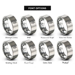 font options for inside engraving on gray mercury rings
