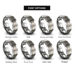 font options for inside engraving on grey mercury philosophic mercury rings