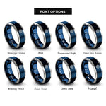 font options for inside engraving on blue & grey meridian compass rings