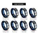 font options for inside engraving on blue & grey meridian star path rings