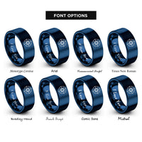 font options for inside engraving on blue meridian star path rings