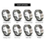 font options for inside engraving on gray meridian star path rings