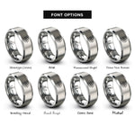 font options for inside engraving on silver meridian star path rings