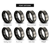 font options for inside engraving on black & gray merkaba star tetrahedron rings