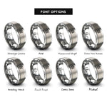 font options for inside engraving on gray merkaba star tetrahedron rings