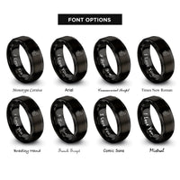font options for inside engraving on black mermaid rings