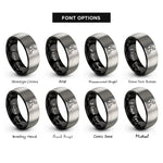 font options for inside engraving on black & silver mermaid on rock rings