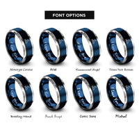 font options for inside engraving on blue & gray mermaid on rock rings