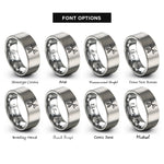 font options for inside engraving on silver mermaid tails rings
