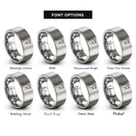 font options for inside engraving on silver mermaid trident rings