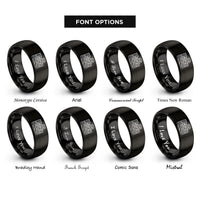 font options for inside engraving on black mesa butte contours rings