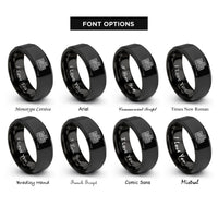 font options for inside engraving on black mesa butte contours rings