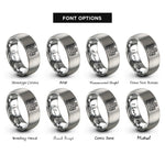 font options for inside engraving on silver mesa butte contours rings