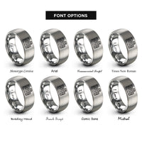 font options for inside engraving on silver mesa butte contours rings