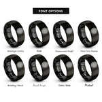 font options for inside engraving on black mesh wheel rings