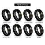 font options for inside engraving on black mesh wheel rings