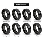 font options for inside engraving on black mesh wheel rings