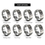 font options for inside engraving on grey mesh wheel rings