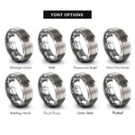 font options for inside engraving on gray mesh wheel rings