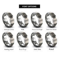 font options for inside engraving on gray mesh wheel rings