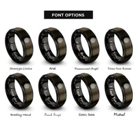 font options for inside engraving on gunmetal & black mesh wheel rings