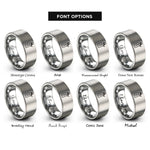 font options for inside engraving on silver message bottle rings