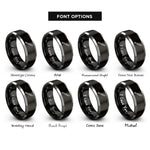 font options for inside engraving on black & gray metal file rings