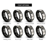 font options for inside engraving on black & gray metal file rings