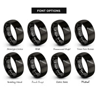 font options for inside engraving on black metal file rings