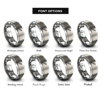 font options for inside engraving on grey metal file rings