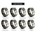 font options for inside engraving on gunmetal & gray metal file rings