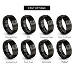 font options for inside engraving on black metal plate rivets rings