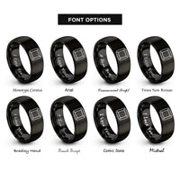 font options for inside engraving on black metal plate rivets rings