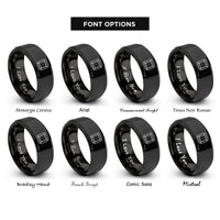 font options for inside engraving on black metal plate rivets rings