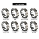 font options for inside engraving on silver metal plate rivets rings