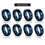 font options for inside engraving on blue meteor rings