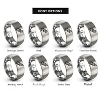 font options for inside engraving on gray meteor rings