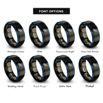 font options for inside engraving on gunmetal & blue meteor rings